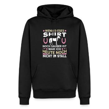 Noch Sauber? Stallfrei - Männer Premium Bio Hoodie - Schwarz - Vorne - Nico (187cm)