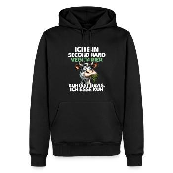 Second Hand Vegetarian - Men’s Premium Organic Hoodie - black - Front - Nico (187cm)