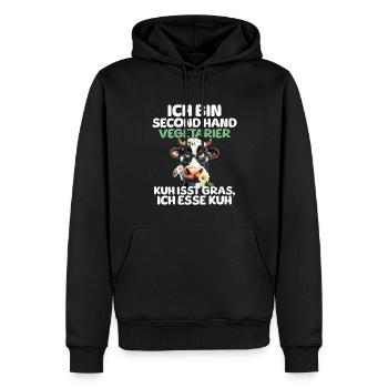 Végétarien d’occasion - Sweat à capuche Premium bio Homme - noir - Devant - Nico (187cm)