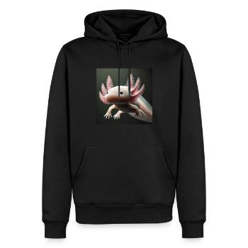 Süßer Axolotl – Lustiges Wasserwesen - Männer Premium Bio Hoodie - Schwarz - Vorne - Nico (187cm)