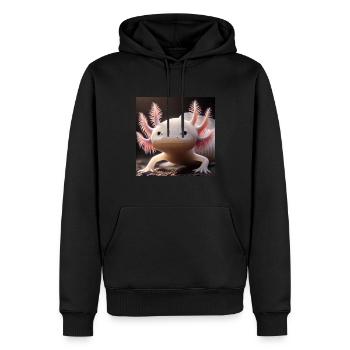 Süßer Axolotl – Lustiges Amphibien-Design - Männer Premium Bio Hoodie - Schwarz - Vorne - Nico (187cm)
