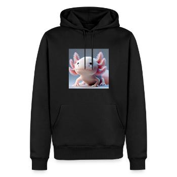 Cute Axolotl – Funny Water Creature - Men’s Premium Organic Hoodie - black - Front - Nico (187cm)