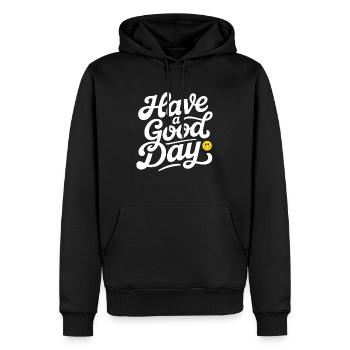 Bonne journée - Sweat à capuche Premium bio Homme - noir - Devant - Nico (187cm)