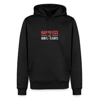 Glück Ist Soll = Haben. Buchhaltung - Männer Premium Bio Hoodie - Schwarz - Vorne - Nico (187cm)