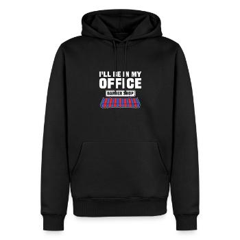 Ich Werde In Meinem Büro Sein. Friseurladen. Für - Männer Premium Bio Hoodie - Schwarz - Vorne - Nico (187cm)