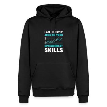 Silent assessment of your - Men’s Premium Organic Hoodie - black - Front - Nico (187cm)