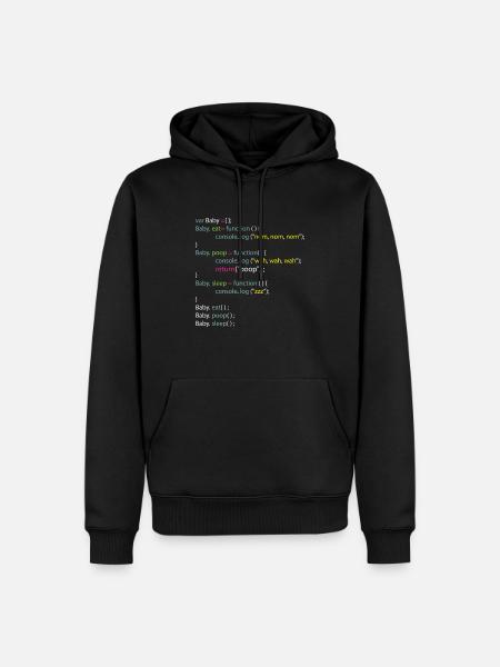 Baby Eat Poop Sleep Coding Onesie - Männer Premium Bio Hoodie - Schwarz