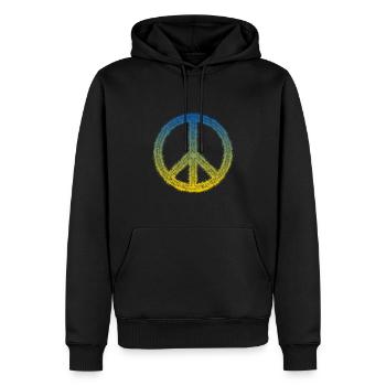Cadeau paix et liberté pour l’Ukraine - Sweat à capuche Premium bio Homme - noir - Devant - Nico (187cm)