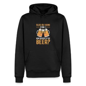 Glassblowing Done! Now where is the beer? - Men’s Premium Organic Hoodie - black - Front - Nico (187cm)