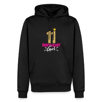 Birthday Girl Ladies 11 ans Dicton drôle - Sweat à capuche Premium bio Homme - noir - Devant - Nico (187cm)