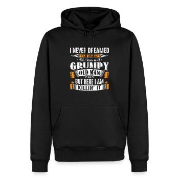 Grumpy Old Man Fathers Day - Männer Premium Bio Hoodie - Schwarz - Vorne - Nico (187cm)