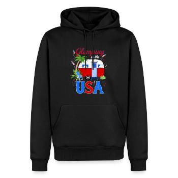 Glamping in The USA July 4th - Men’s Premium Organic Hoodie - black - Front - Nico (187cm)
