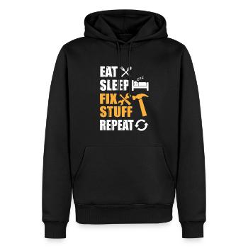 Manger Sleep Fix Stuff Répéter - Sweat à capuche Premium bio Homme - noir - Devant - Nico (187cm)