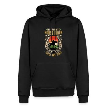 Horse Rider Call Me Dad Vintage - Männer Premium Bio Hoodie - Schwarz - Vorne - Nico (187cm)