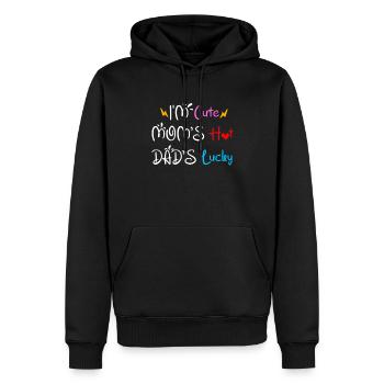 I'm Cute Mom's Hot Dad's Lucky Baby Onesie - Männer Premium Bio Hoodie - Schwarz - Vorne - Nico (187cm)
