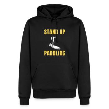 Stand up Paddle Paddle paddle - Sweat à capuche Premium bio Homme - noir - Devant - Nico (187cm)