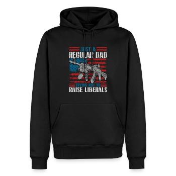 Trying Not To Raise Liberals - Men’s Premium Organic Hoodie - black - Front - Nico (187cm)