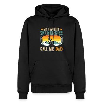 Ski Buddies Call Me Dad Vintage - Men’s Premium Organic Hoodie - black - Front - Nico (187cm)