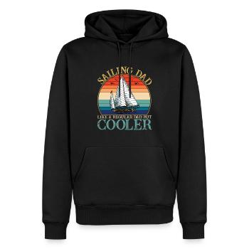 Sailing Dad Retro Sunset - Männer Premium Bio Hoodie - Schwarz - Vorne - Nico (187cm)