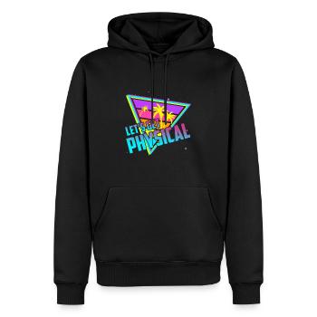 Obtenons un entraînement rétro vintage physique des années 80 - Sweat à capuche Premium bio Homme - noir - Devant - Nico (187cm)