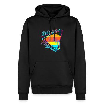 Obtenons un entraînement rétro vintage physique des années 80 - Sweat à capuche Premium bio Homme - noir - Devant - Nico (187cm)