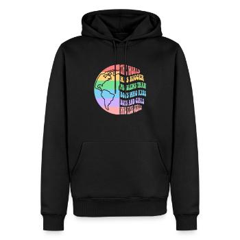 Les garçons qui embrassent les garçons les filles qui embrassent les filles - Sweat à capuche Premium bio Homme - noir - Devant - Nico (187cm)
