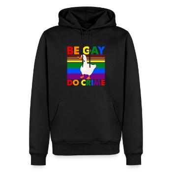 Mois de la fierté LGBTQ Be Gay Do Crime - Sweat à capuche Premium bio Homme - noir - Devant - Nico (187cm)