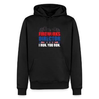 Fireworks Director I Run You Run America Flag - Männer Premium Bio Hoodie - Schwarz - Vorne - Nico (187cm)