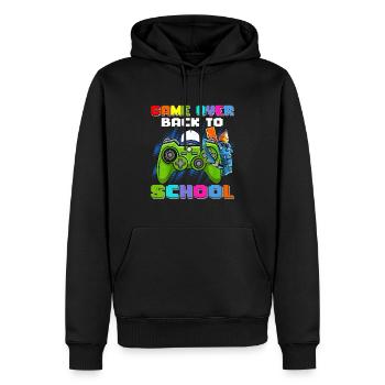 Game Over Retour à l’école - Sweat à capuche Premium bio Homme - noir - Devant - Nico (187cm)