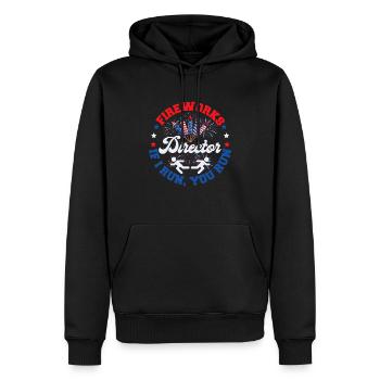 Directeur de feux d’artifice Funny Party Independence Day - Sweat à capuche Premium bio Homme - noir - Devant - Nico (187cm)