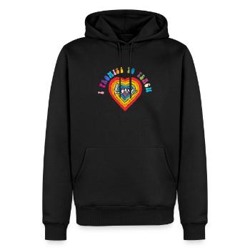 Je promets d’enseigner l’amour LGBT - Sweat à capuche Premium bio Homme - noir - Devant - Nico (187cm)