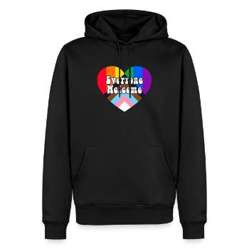 Everyone Welcome LGBTQ Rainbow Heart - Männer Premium Bio Hoodie - Schwarz - Vorne - Nico (187cm)