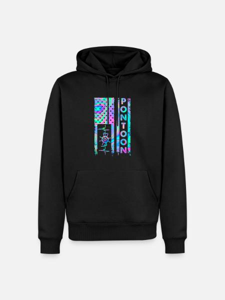 Pontoon American Flag - Männer Premium Bio Hoodie - Schwarz