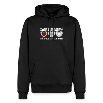 Si votre famille n’accepte pas votre identité LGBT - Sweat à capuche Premium bio Homme - noir - Devant - Nico (187cm)