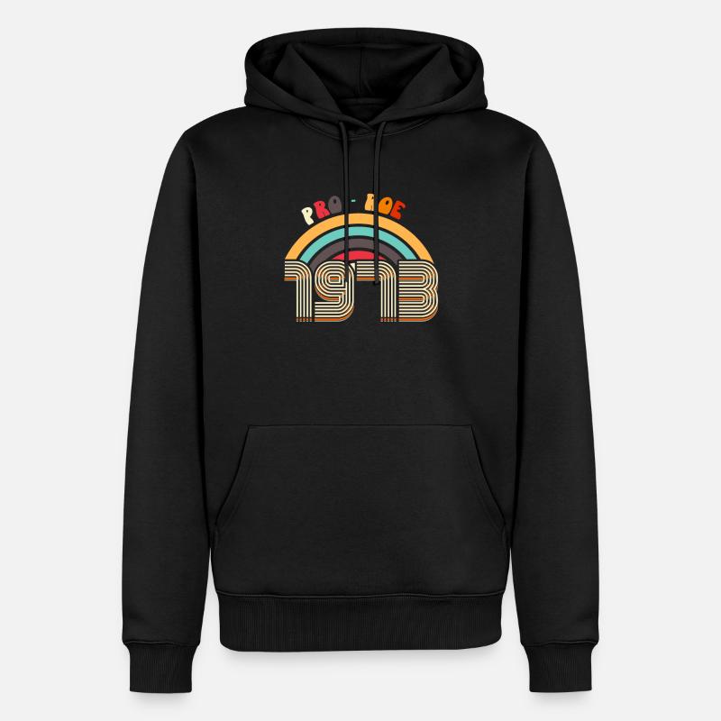 Retro Pro Roe 1973 - Sweat à capuche Premium bio Homme - noir