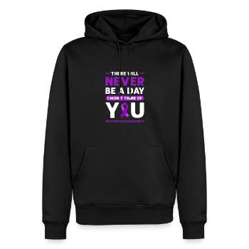 Lila Schleife. Überdosis-bewusstsein - Männer Premium Bio Hoodie - Schwarz - Vorne - Nico (187cm)