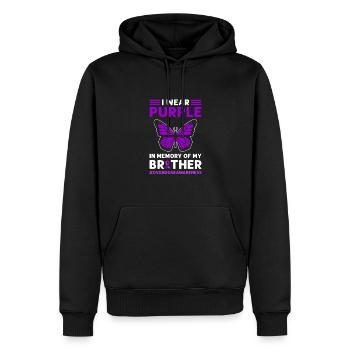 Ich Trage Lila In Erinnerung An Meinen Sohn. - Männer Premium Bio Hoodie - Schwarz - Vorne - Nico (187cm)