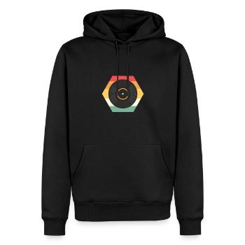 Vinyle Rétro. Collectionneurs de LP et collection de disques - Sweat à capuche Premium bio Homme - noir - Devant - Nico (187cm)