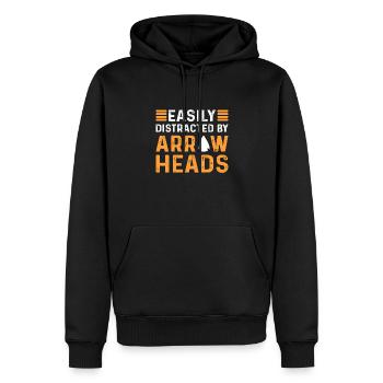 Leicht Ablenkbar Durch Pfeilspitzen. - Männer Premium Bio Hoodie - Schwarz - Vorne - Nico (187cm)