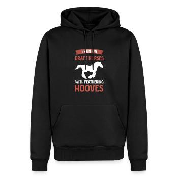 Chevaux de trait avec sabots élastiques. Clydesdale - Sweat à capuche Premium bio Homme - noir - Devant - Nico (187cm)