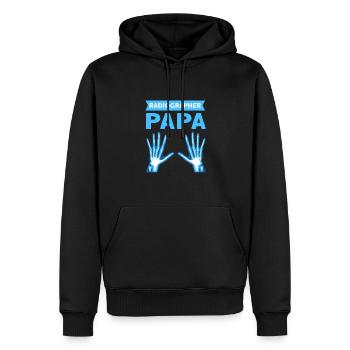 Radiographe Papa. Radiographe Papa. Radiologue - Sweat à capuche Premium bio Homme - noir - Devant - Nico (187cm)