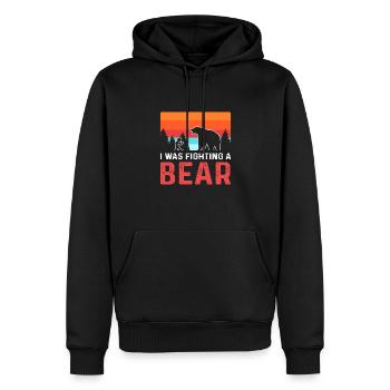 Ich Habe Mit Einem Bären Gekämpft. Rollstuhl - Männer Premium Bio Hoodie - Schwarz - Vorne - Nico (187cm)