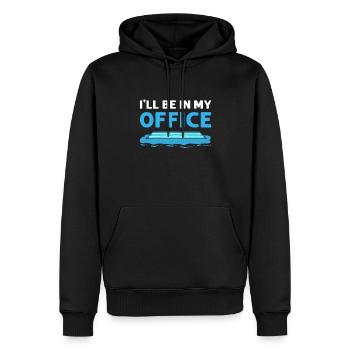 Je serai dans mon bureau. Nettoyeur de piscine. - Sweat à capuche Premium bio Homme - noir - Devant - Nico (187cm)