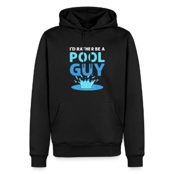 Je préfère être un gars de la piscine. Nettoyeur de piscine. Mare - Sweat à capuche Premium bio Homme - noir - Devant - Nico (187cm)