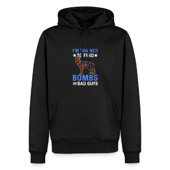 Ich Bin Darauf Trainiert, Bomben Und Bösewichte - Männer Premium Bio Hoodie - Schwarz - Vorne - Nico (187cm)