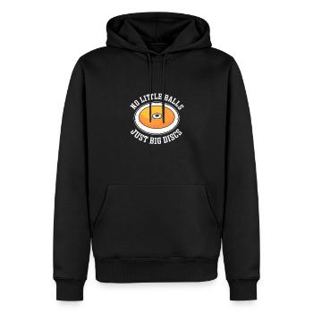Pas de petites boules, seulement de grands disques. - Sweat à capuche Premium bio Homme - noir - Devant - Nico (187cm)
