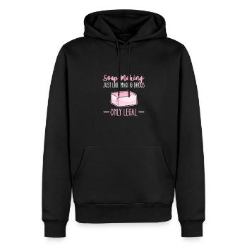 Saponification. Pour les fabricants de savon et - Sweat à capuche Premium bio Homme - noir - Devant - Nico (187cm)