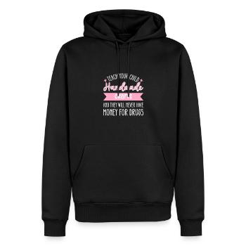 Bringen Sie Ihrem Kind Handwerkliche Fertigkeiten - Männer Premium Bio Hoodie - Schwarz - Vorne - Nico (187cm)