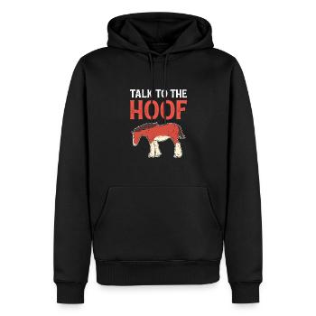 Parlez au sabot. Cheval écossais des Highlands. - Sweat à capuche Premium bio Homme - noir - Devant - Nico (187cm)