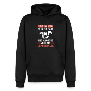 Je veux juste être dans la grange - Sweat à capuche Premium bio Homme - noir - Devant - Nico (187cm)